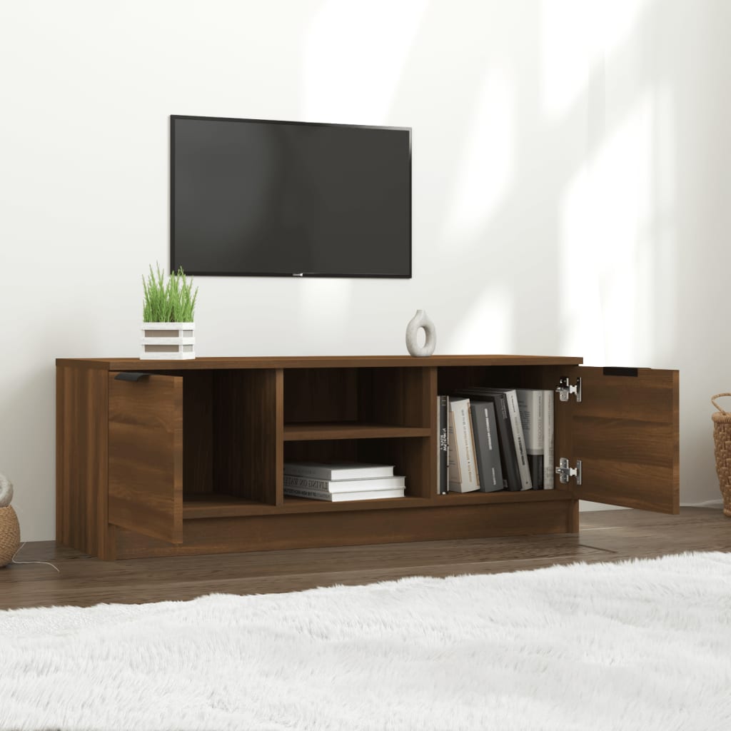Comodă TV, stejar maro, 102x35x36,5 cm, lemn prelucrat - Lando
