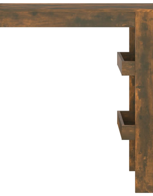 Загрузите изображение в средство просмотра галереи, Masă bar de perete stejar fumuriu 102x45x103,5 cm lemn compozit - Lando
