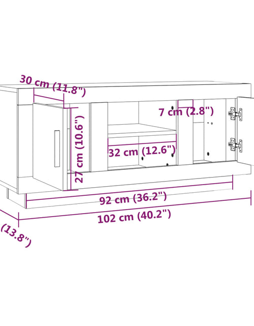 Încărcați imaginea în vizualizatorul Galerie, Comodă TV, gri sonoma, 102x35x45 cm, lemn prelucrat Lando - Lando
