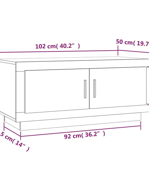 Загрузите изображение в средство просмотра галереи, Măsuță de cafea, stejar afumat, 102x50x45 cm, lemn compozit Lando - Lando
