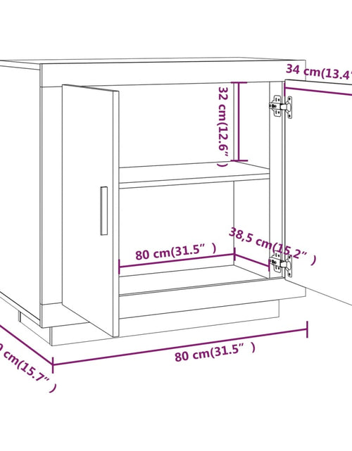 Загрузите изображение в средство просмотра галереи, Servantă, stejar maro, 80x40x75 cm, lemn prelucrat Lando - Lando
