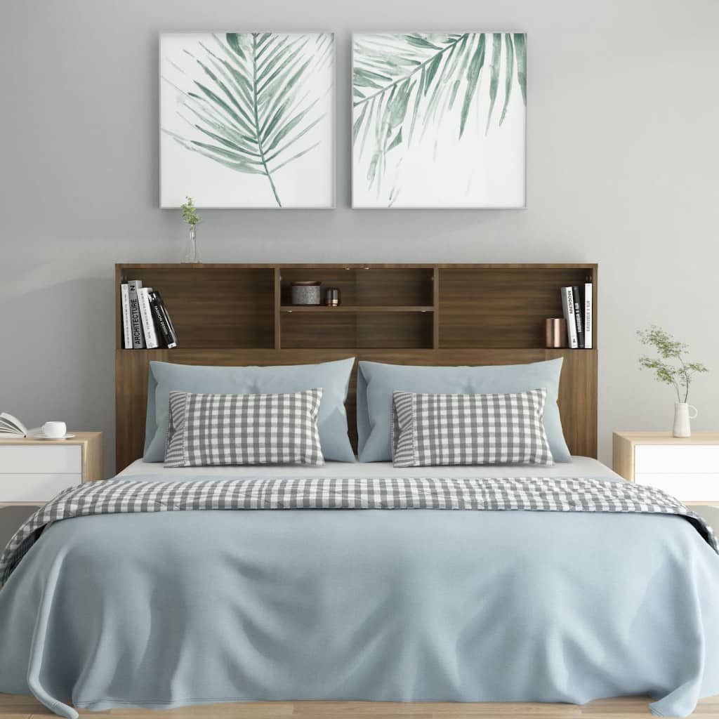 Tăblie de pat cu dulap, stejar maro, 160x19x103,5 cm - Lando