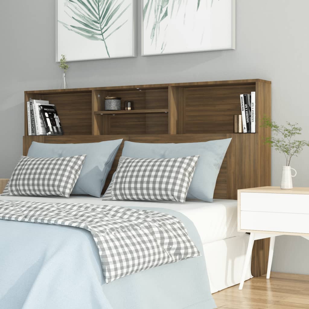 Tăblie de pat cu dulap, stejar maro, 160x19x103,5 cm - Lando