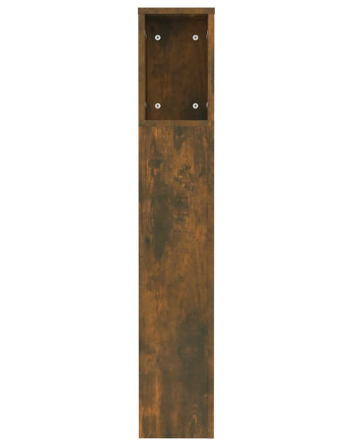 Încărcați imaginea în vizualizatorul Galerie, Tăblie de pat cu dulap, stejar fumuriu, 120x18,5x102,5 cm - Lando
