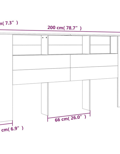 Încărcați imaginea în vizualizatorul Galerie, Tăblie de pat cu dulap, stejar fumuriu, 200x18,5x104,5 cm - Lando
