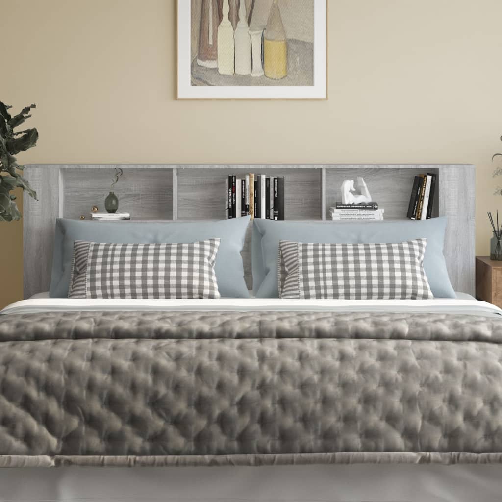 Tăblie de pat cu dulap, gri sonoma, 220x18,5x104,5 cm - Lando