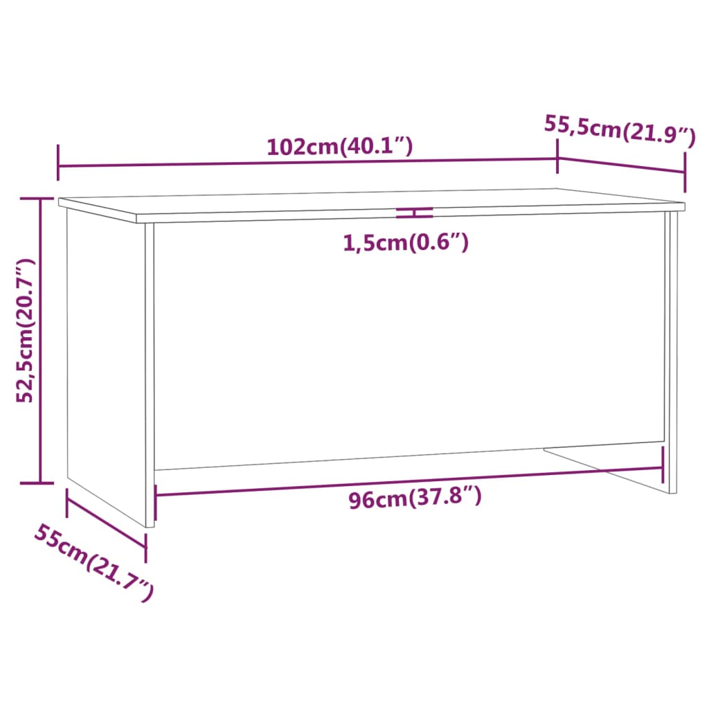 Măsuță de cafea, gri beton, 102x55,5x52,5 cm, lemn prelucrat Lando - Lando