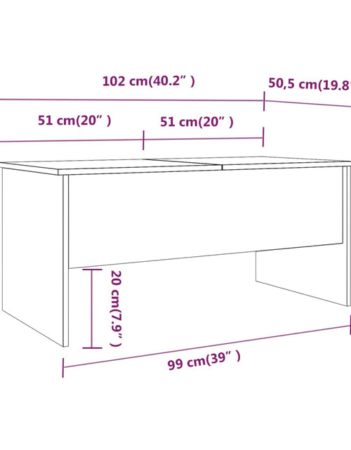 Загрузите изображение в средство просмотра галереи, Măsuță de cafea, alb, 102x50,5x46,5 cm, lemn prelucrat Lando - Lando
