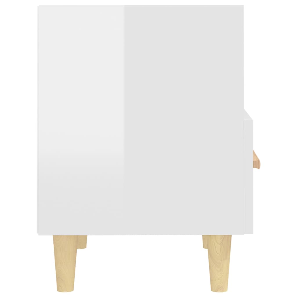 Noptiere, 2 buc., alb extralucios, 40x35x47 cm - Lando
