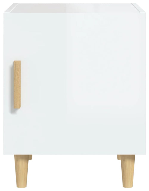 Încărcați imaginea în vizualizatorul Galerie, Noptiere, 2 buc. alb extralucios, lemn prelucrat - Lando
