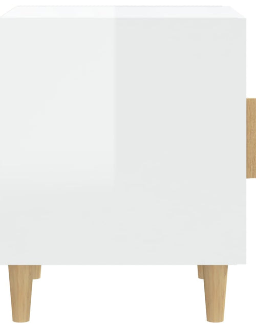Încărcați imaginea în vizualizatorul Galerie, Noptiere, 2 buc. alb extralucios, lemn prelucrat - Lando
