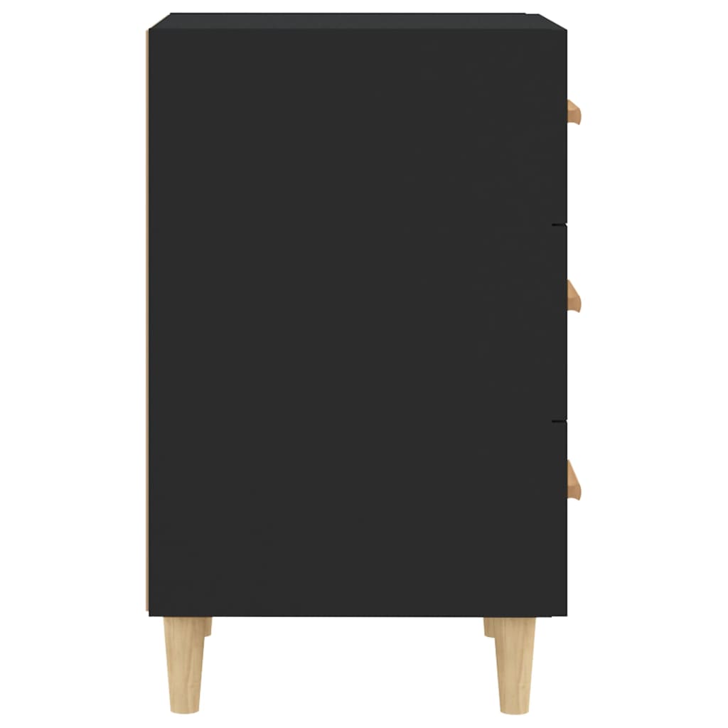 Noptieră, negru, 40x40x66 cm, lemn compozit - Lando