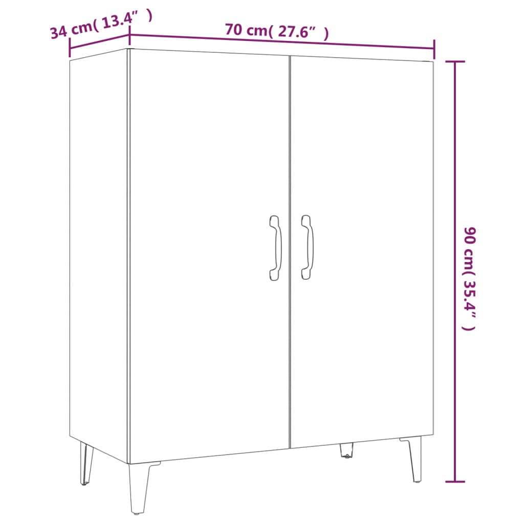 Servantă, gri beton, 70x34x90 cm, lemn prelucrat Lando - Lando