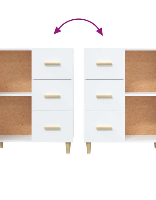 Загрузите изображение в средство просмотра галереи, Servantă, alb, 69,5x34x90 cm, lemn compozit Lando - Lando
