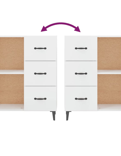 Загрузите изображение в средство просмотра галереи, Servantă, alb extralucios, 69,5x34x90 cm, lemn compozit Lando - Lando
