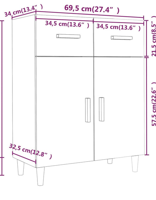 Загрузите изображение в средство просмотра галереи, Servantă, alb, 69,5x34x89 cm, lemn prelucrat Lando - Lando
