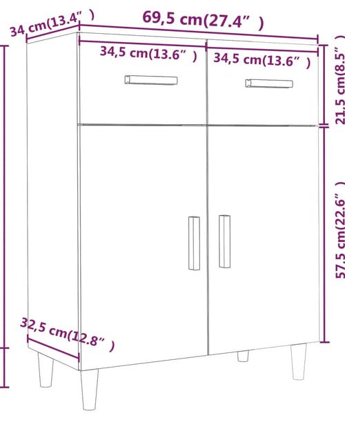 Загрузите изображение в средство просмотра галереи, Măsuță de cafea, gri beton, 69,5x34x89 cm, lemn prelucrat Lando - Lando
