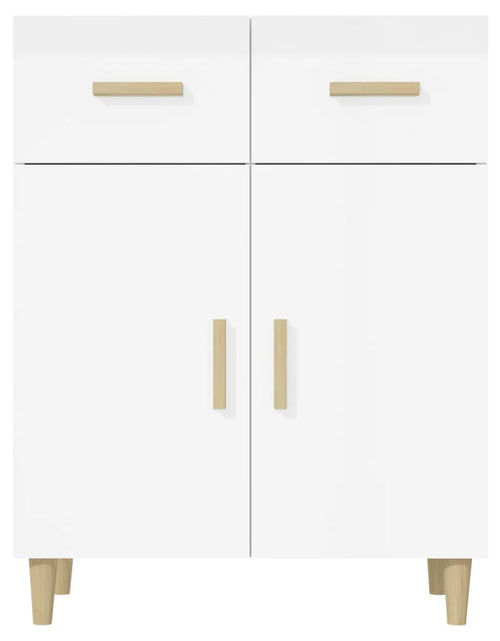 Încărcați imaginea în vizualizatorul Galerie, Servantă, alb extralucios, 69,5x34x89 cm, lemn prelucrat Lando - Lando
