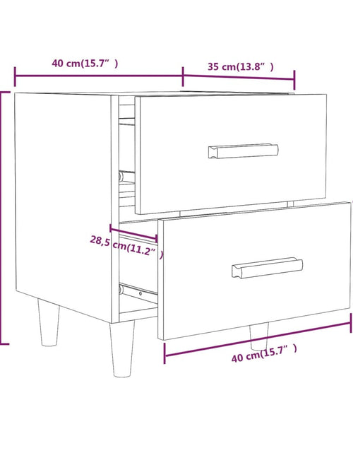 Загрузите изображение в средство просмотра галереи, Noptieră, stejar fumuriu, 40x35x47,5 cm - Lando
