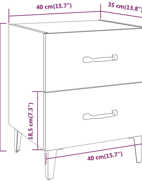 Загрузите изображение в средство просмотра галереи, Noptieră, stejar fumuriu, 40x35x47,5 cm - Lando
