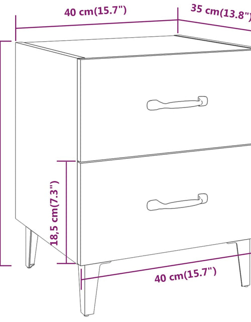 Загрузите изображение в средство просмотра галереи, Noptieră, stejar maro, 40x35x47,5 cm - Lando
