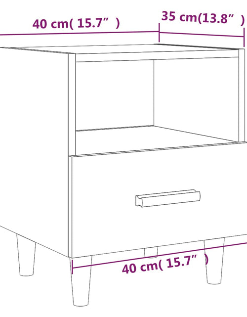 Încărcați imaginea în vizualizatorul Galerie, Noptiere, 2 buc., stejar fumuriu, 40x35x47 cm - Lando
