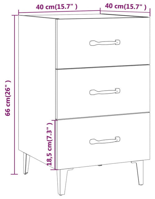 Загрузите изображение в средство просмотра галереи, Noptieră, stejar fumuriu, 40x40x66 cm, lemn compozit - Lando
