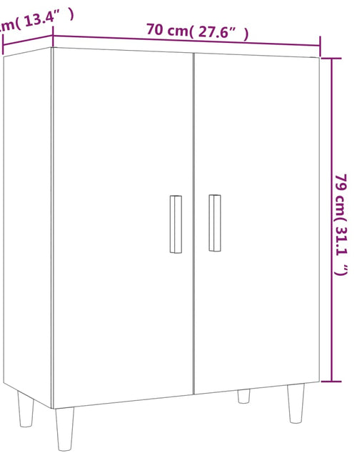Загрузите изображение в средство просмотра галереи, Servantă, stejar fumuriu, 70x34x90 cm, lemn prelucrat Lando - Lando
