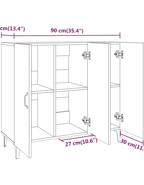 Загрузите изображение в средство просмотра галереи, Servantă, stejar maro, 90x34x80 cm, lemn compozit Lando - Lando
