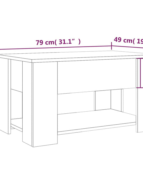 Загрузите изображение в средство просмотра галереи, Măsuță de cafea, stejar maro, 79x49x41 cm, lemn prelucrat Lando - Lando
