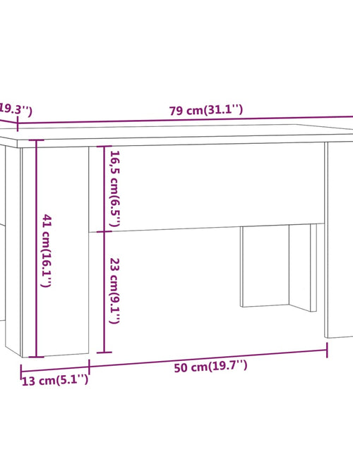 Загрузите изображение в средство просмотра галереи, Măsuță de cafea, stejar fumuriu, 79x49x41 cm, lemn prelucrat Lando - Lando
