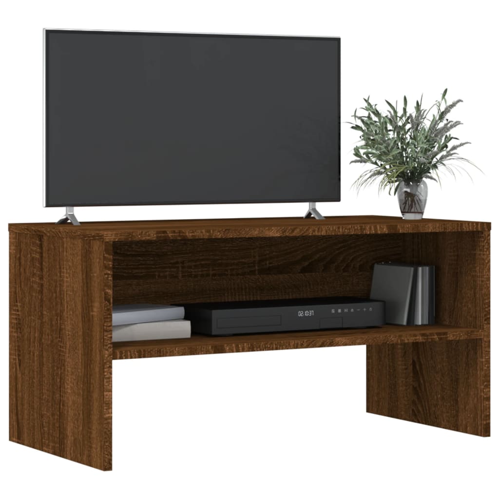 Comodă TV, stejar maro, 80x40x40 cm, lemn prelucrat - Lando