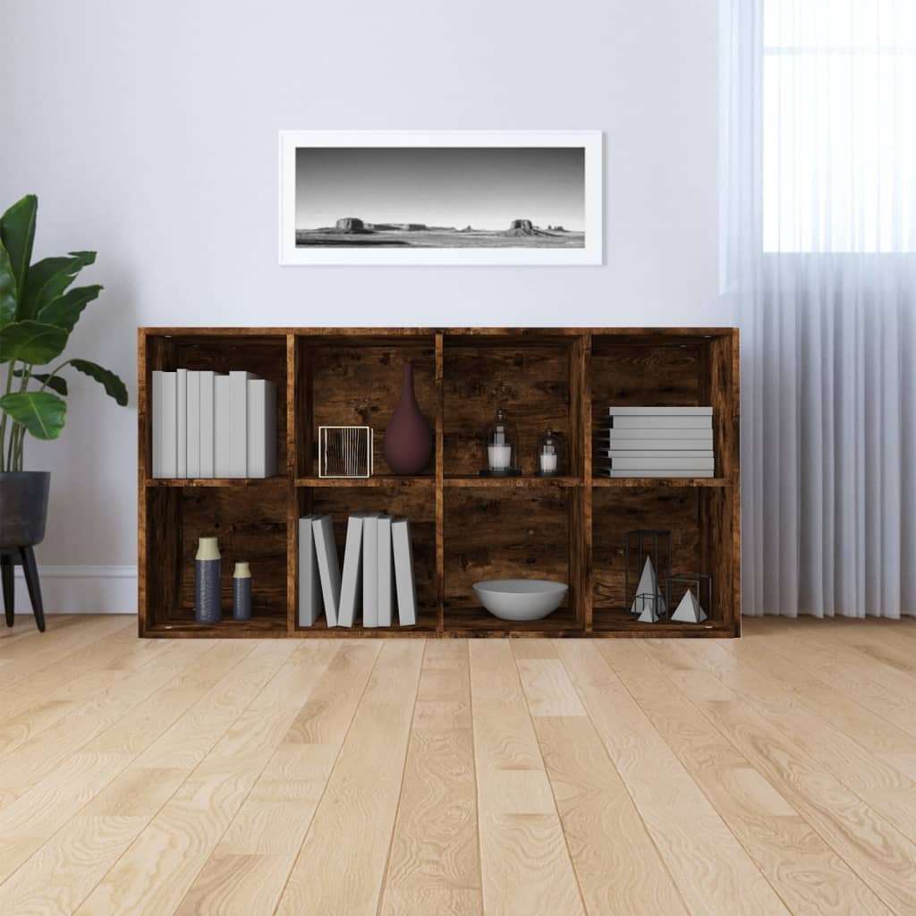 Bibliotecă/dulap, stejar fumuriu, 66x30x130 cm, lemn prelucrat Lando - Lando