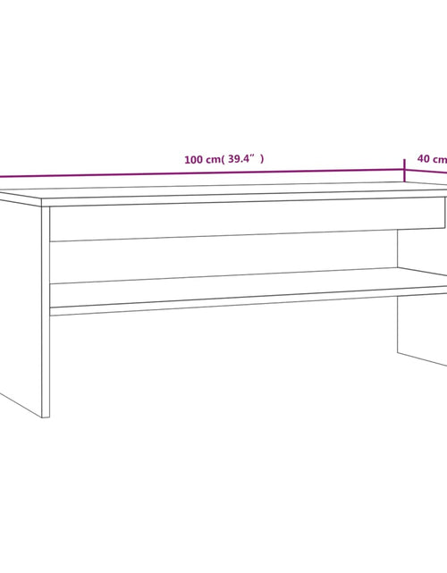 Загрузите изображение в средство просмотра галереи, Măsuță de cafea, stejar fumuriu, 100x40x40 cm, lemn prelucrat Lando - Lando
