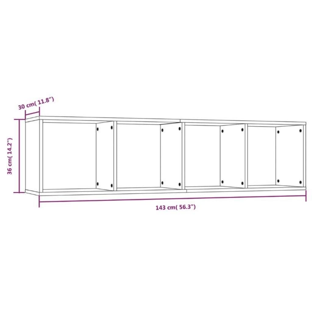 Bibliotecă/dulap TV stejar maro 143x30x36 cm lemn prelucrat Lando - Lando