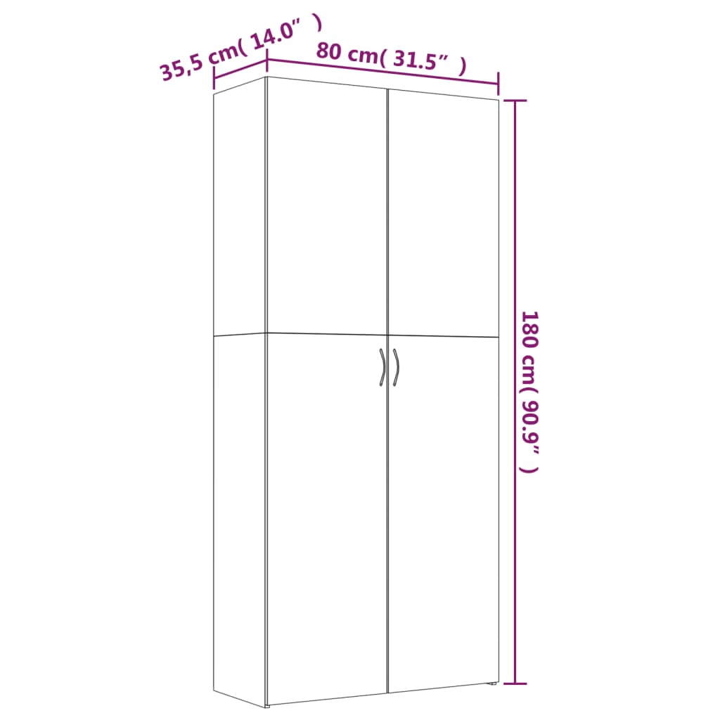 Pantofar, stejar fumuriu, 80x35,5x180 cm, lemn prelucrat Lando - Lando