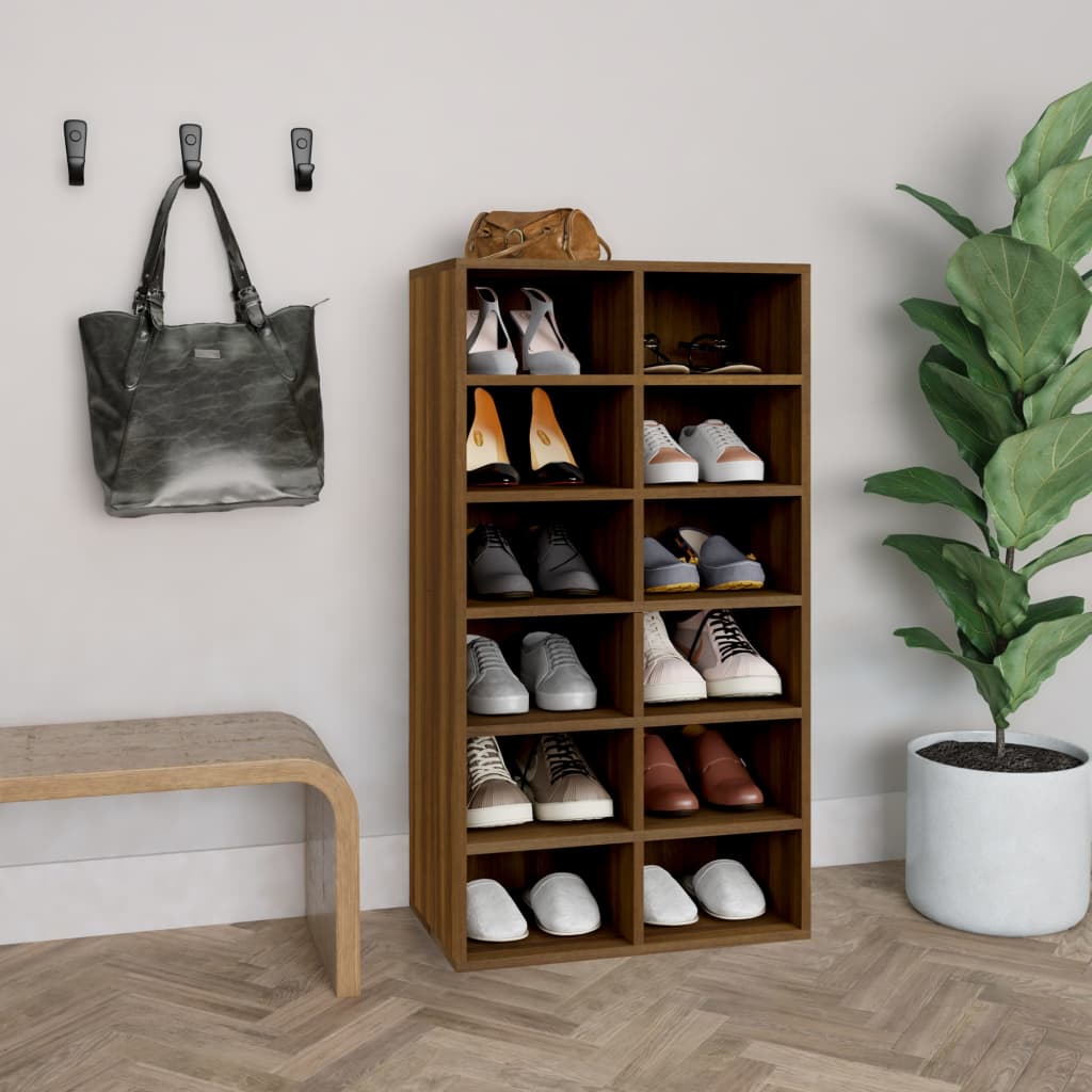 Pantofar, stejar maro, 54x34x100,5 cm, lemn compozit - Lando