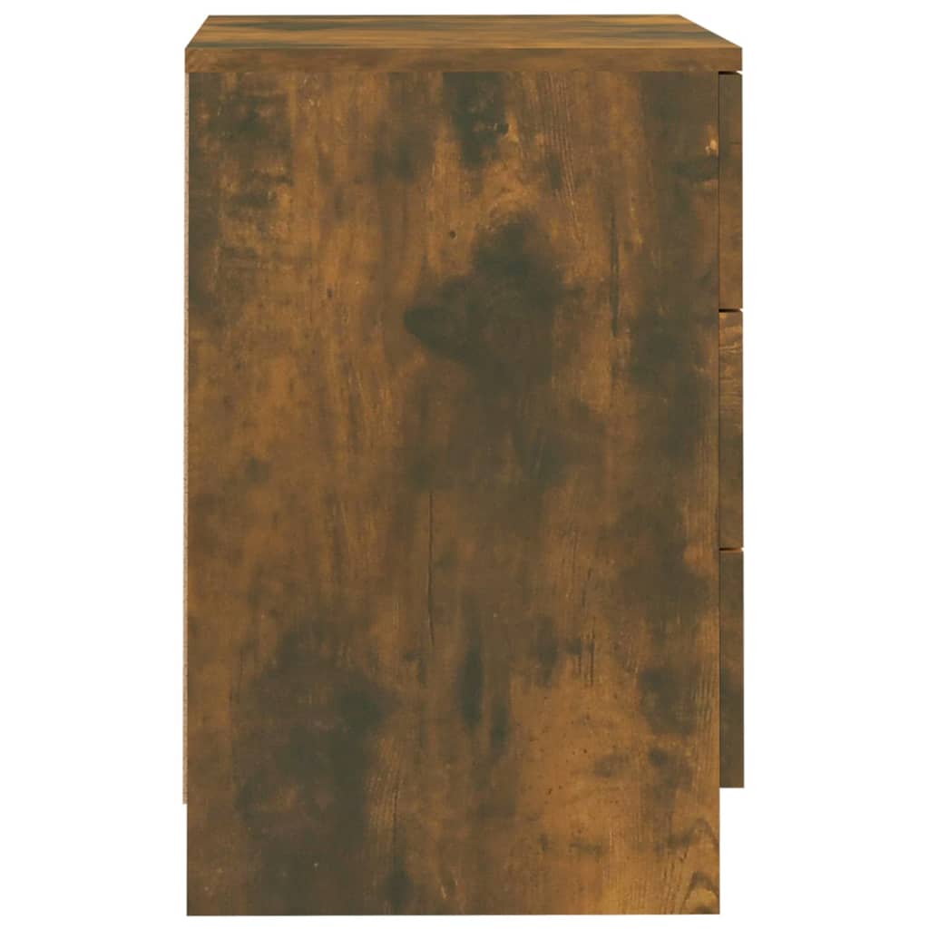 Noptiere, 2 buc., stejar fumuriu, 38x35x56 cm, lemn prelucrat - Lando