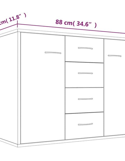 Загрузите изображение в средство просмотра галереи, Servantă, stejar maro, 88x30x65 cm, lemn compozit Lando - Lando
