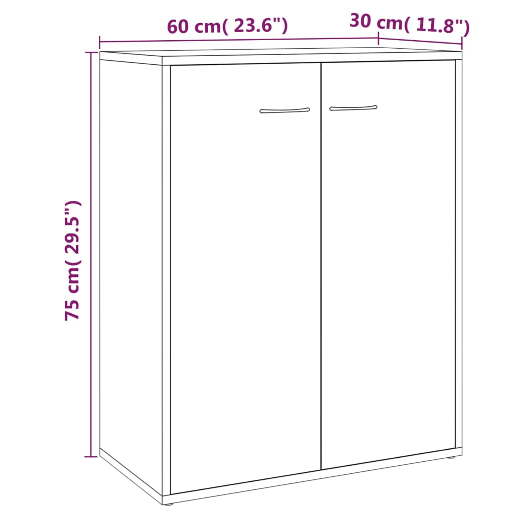 Servantă, stejar maro, 60x30x75 cm, lemn compozit - Lando