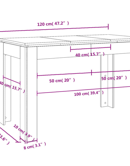Încărcați imaginea în vizualizatorul Galerie, Masă de bucătărie, sonoma gri, 120x60x76 cm, lemn prelucrat - Lando
