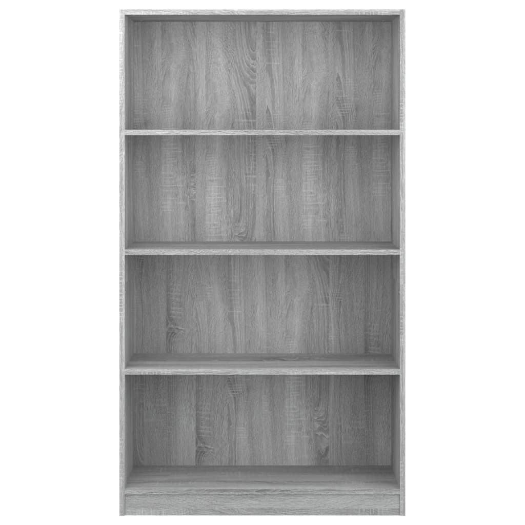 Bibliotecă cu 4 niveluri gri sonoma 80x24x142 cm lemn compozit Lando - Lando