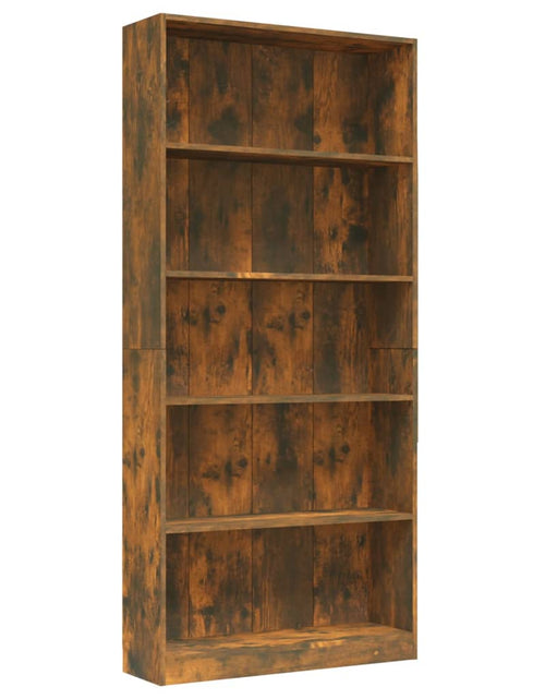 Загрузите изображение в средство просмотра галереи, Bibliotecă 5 niveluri stejar fumuriu 80x24x175 cm lemn compozit - Lando
