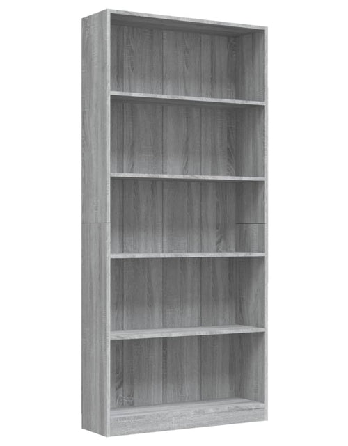 Încărcați imaginea în vizualizatorul Galerie, Bibliotecă 5 niveluri gri sonoma 80x24x175 cm lemn compozit Lando - Lando
