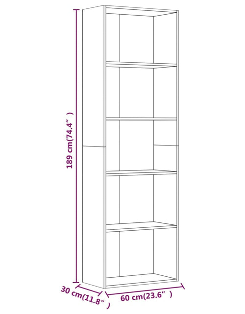 Загрузите изображение в средство просмотра галереи, Bibliotecă 5 niveluri gri sonoma 60x30x189 cm lemn compozit - Lando
