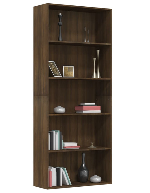 Încărcați imaginea în vizualizatorul Galerie, Bibliotecă 5 niveluri stejar maro 80x30x189 cm lemn compozit - Lando
