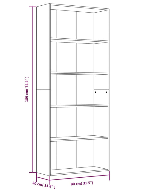 Încărcați imaginea în vizualizatorul Galerie, Bibliotecă 5 niveluri stejar maro 80x30x189 cm lemn compozit - Lando
