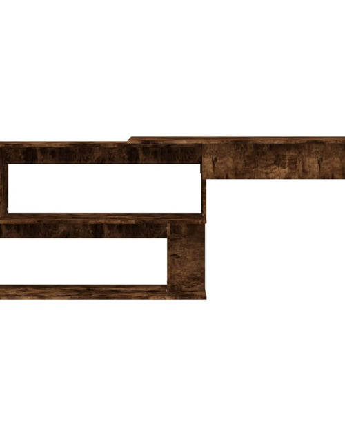 Încărcați imaginea în vizualizatorul Galerie, Birou de colț, stejar fumuriu, 200x50x76 cm, lemn prelucrat - Lando
