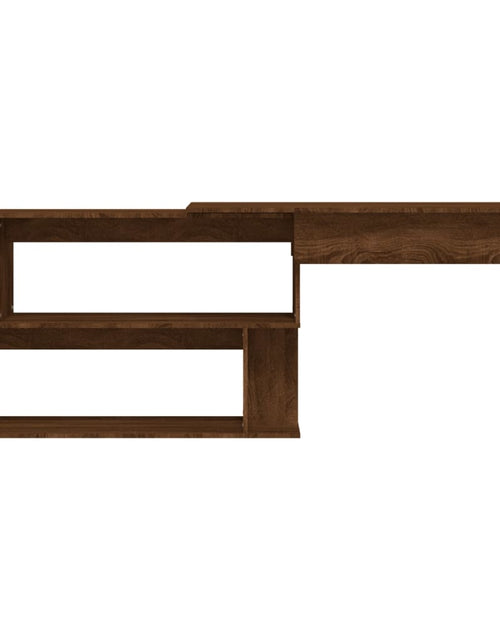 Încărcați imaginea în vizualizatorul Galerie, Birou de colț, stejar maro, 200x50x76 cm, lemn prelucrat - Lando
