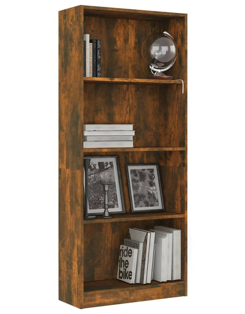Загрузите изображение в средство просмотра галереи, Bibliotecă 4 niveluri stejar fumuriu 60x24x142 cm lemn compozit Lando - Lando
